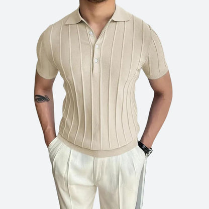 Elastické polo tričko s výstřihem do V