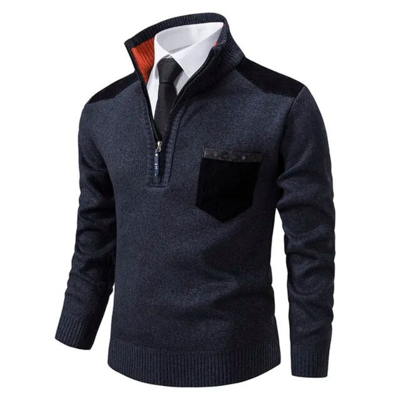 Sweter Dzianinowy z Kołnierzykiem