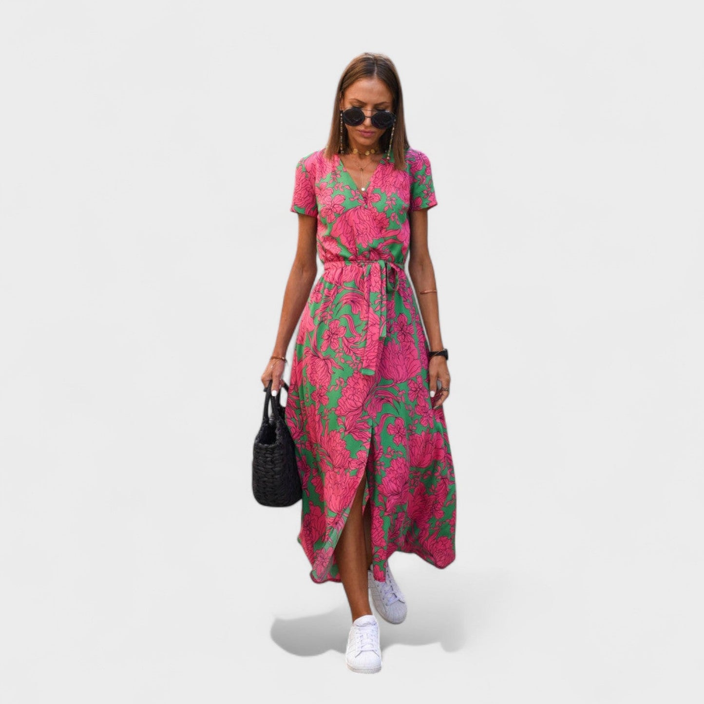 Růžové lilie - Boho Chic šaty