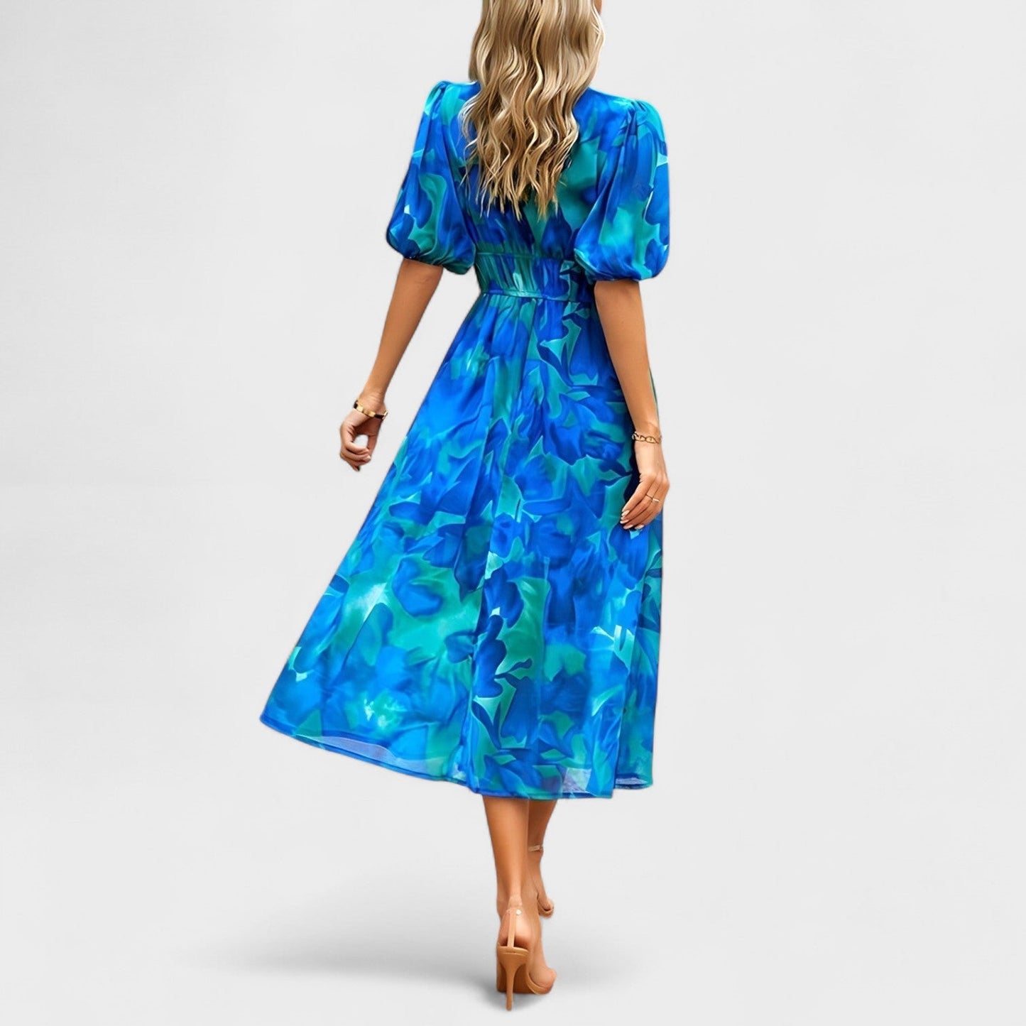 Clara - Stylové midi šaty s elegantním květinovým vzorem
