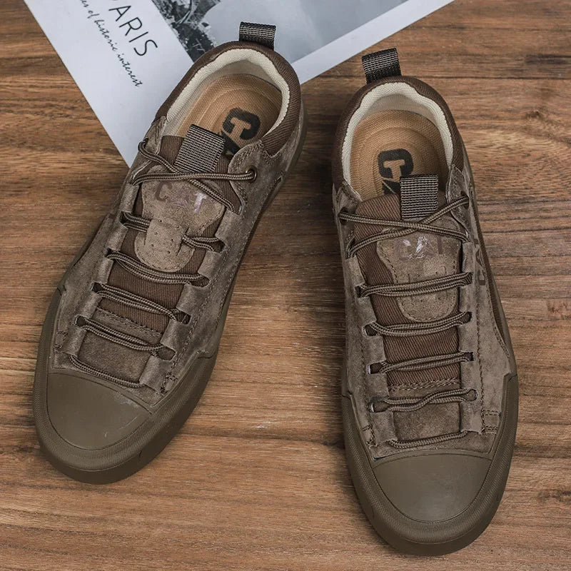 UrbanEdge - Skórzane Sneakersy Męskie