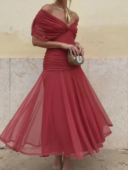 Luana - Elegantní šaty s V výstřihem