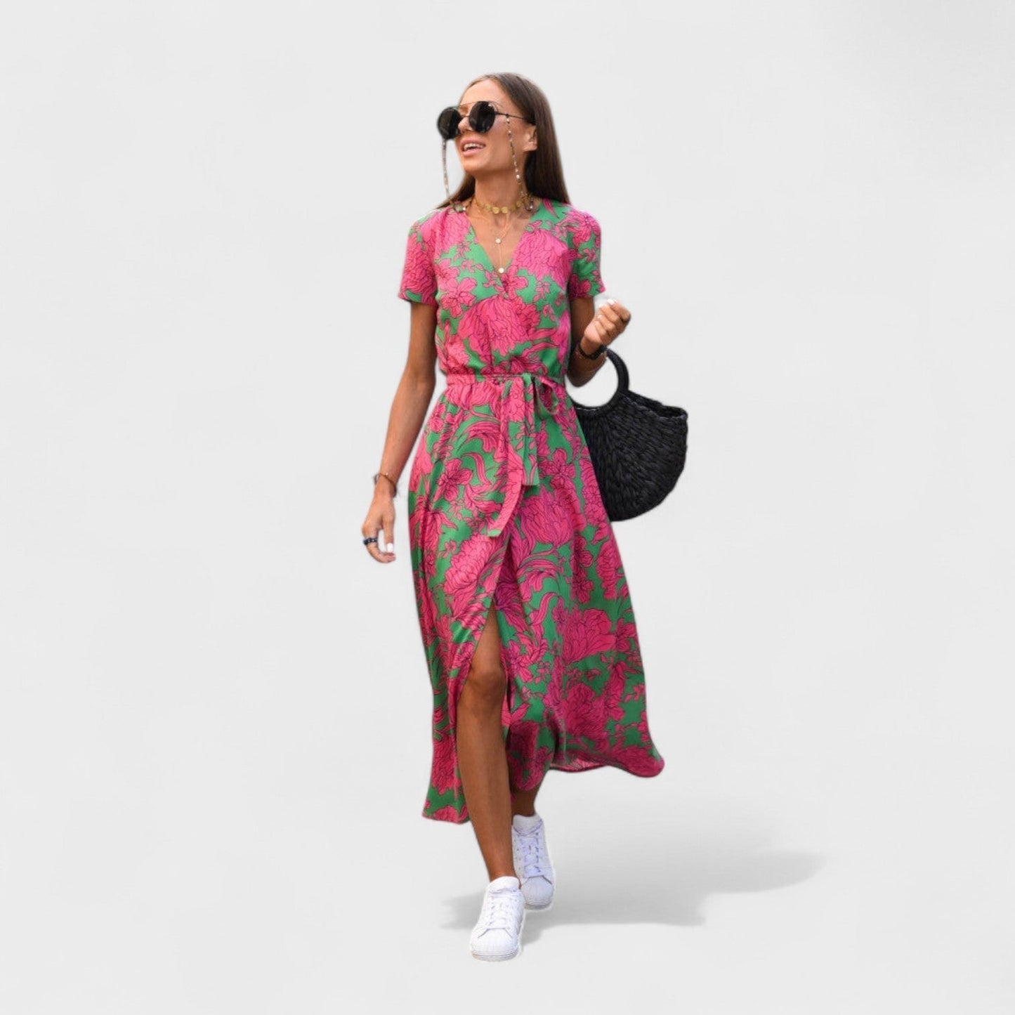 Růžové lilie - Boho Chic šaty