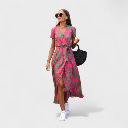Boho Chic Dress in Pink Lily Shade