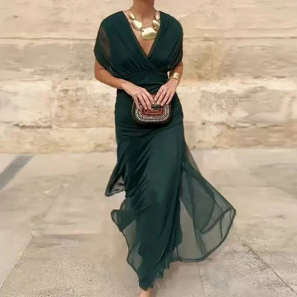 Luana - Elegantní šaty s V výstřihem