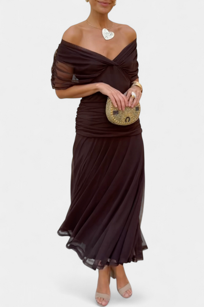 Luana - Elegantní šaty s V výstřihem