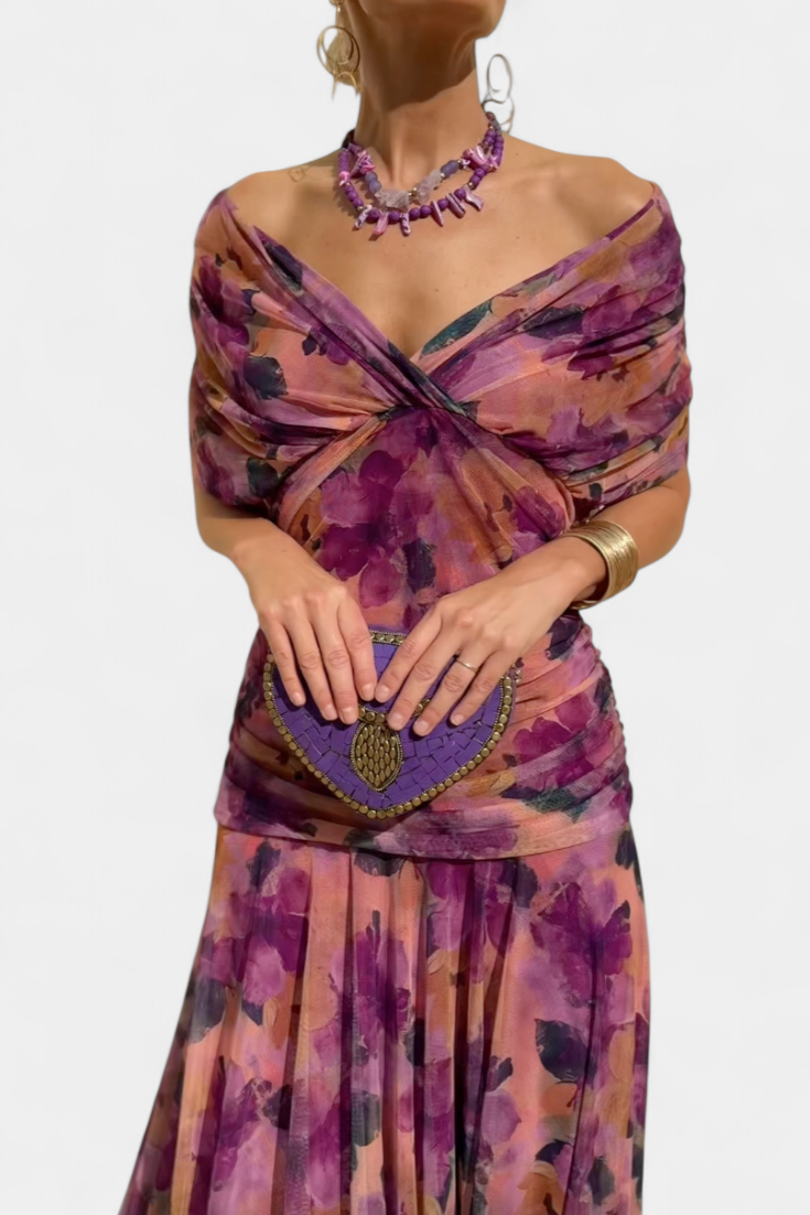 Luana - Elegantní šaty s V výstřihem