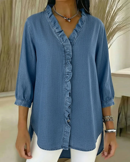 Elvari – Blouse élégante avec détails volantés