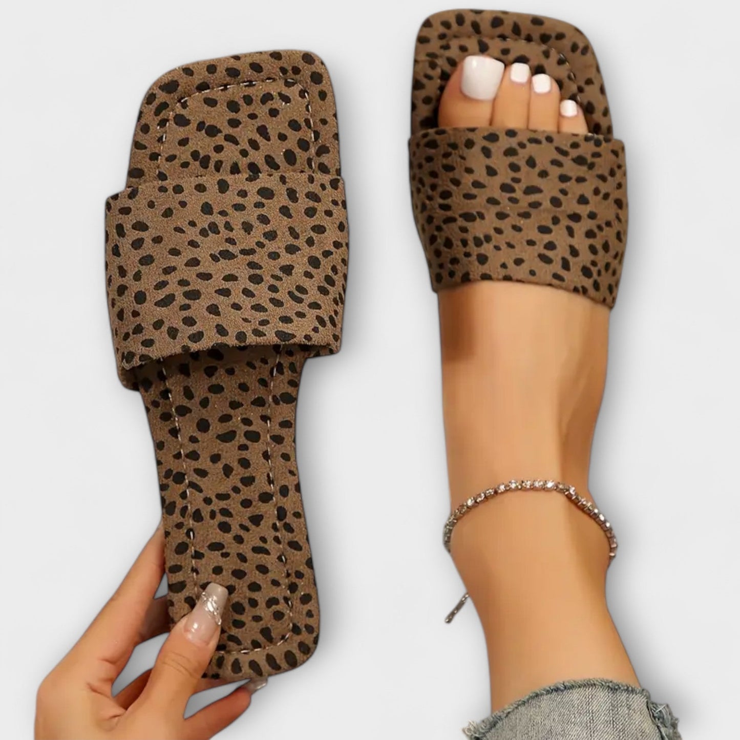 Elisabete - Leopardí potisk plátěné mokasíny