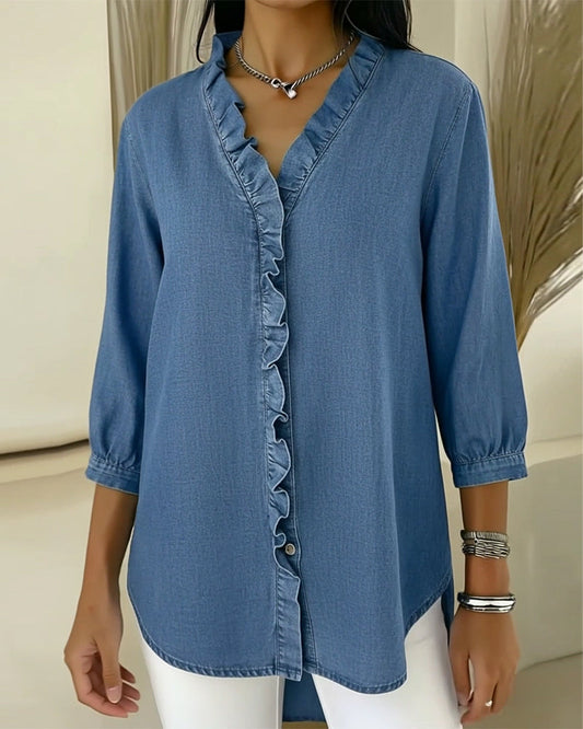 Elvari – Blouse élégante avec détails volantés
