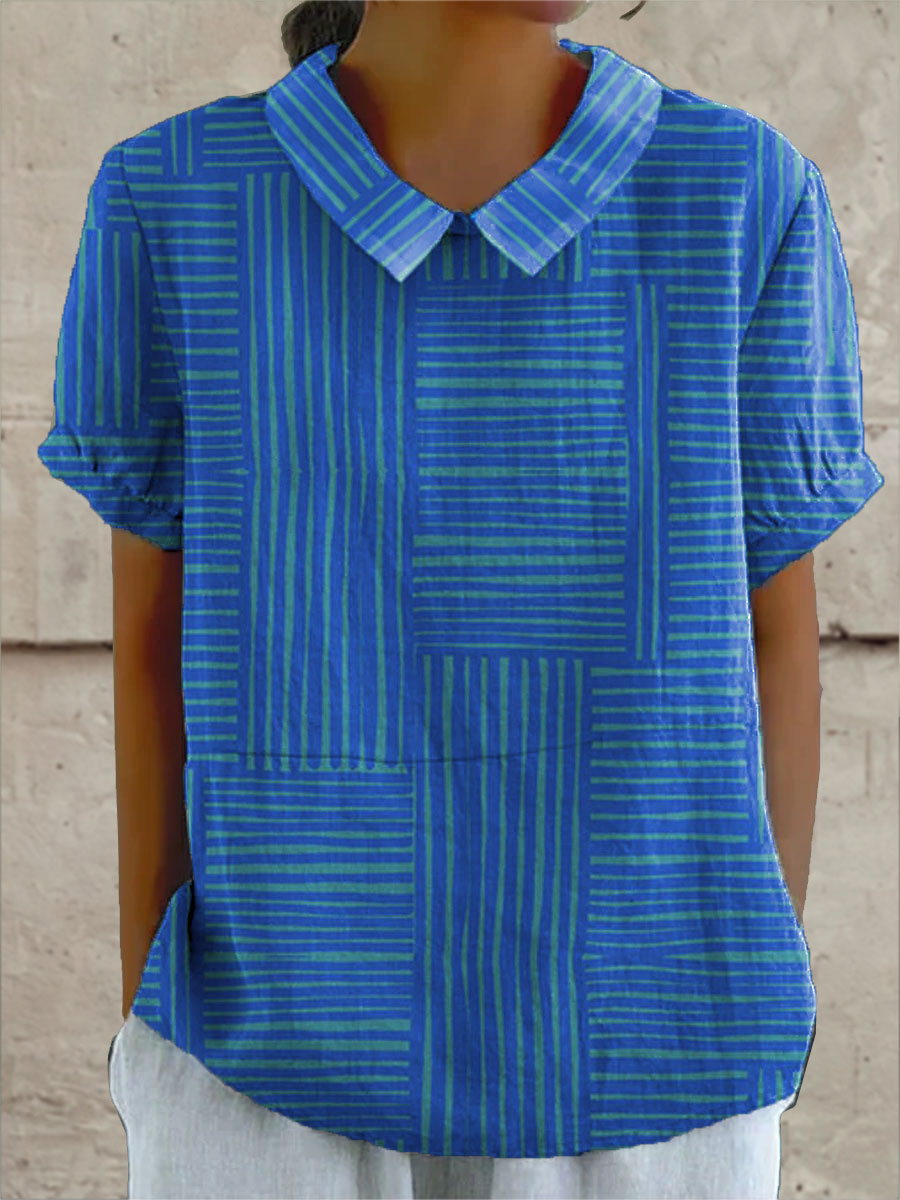 Mara - Geometric Striped Shirt