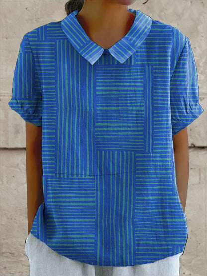 Mara - Geometric Striped Shirt