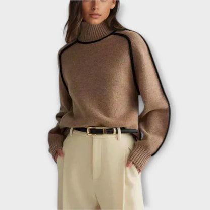 Emília - Stylowy Sweter z Wysokim Dekoltem