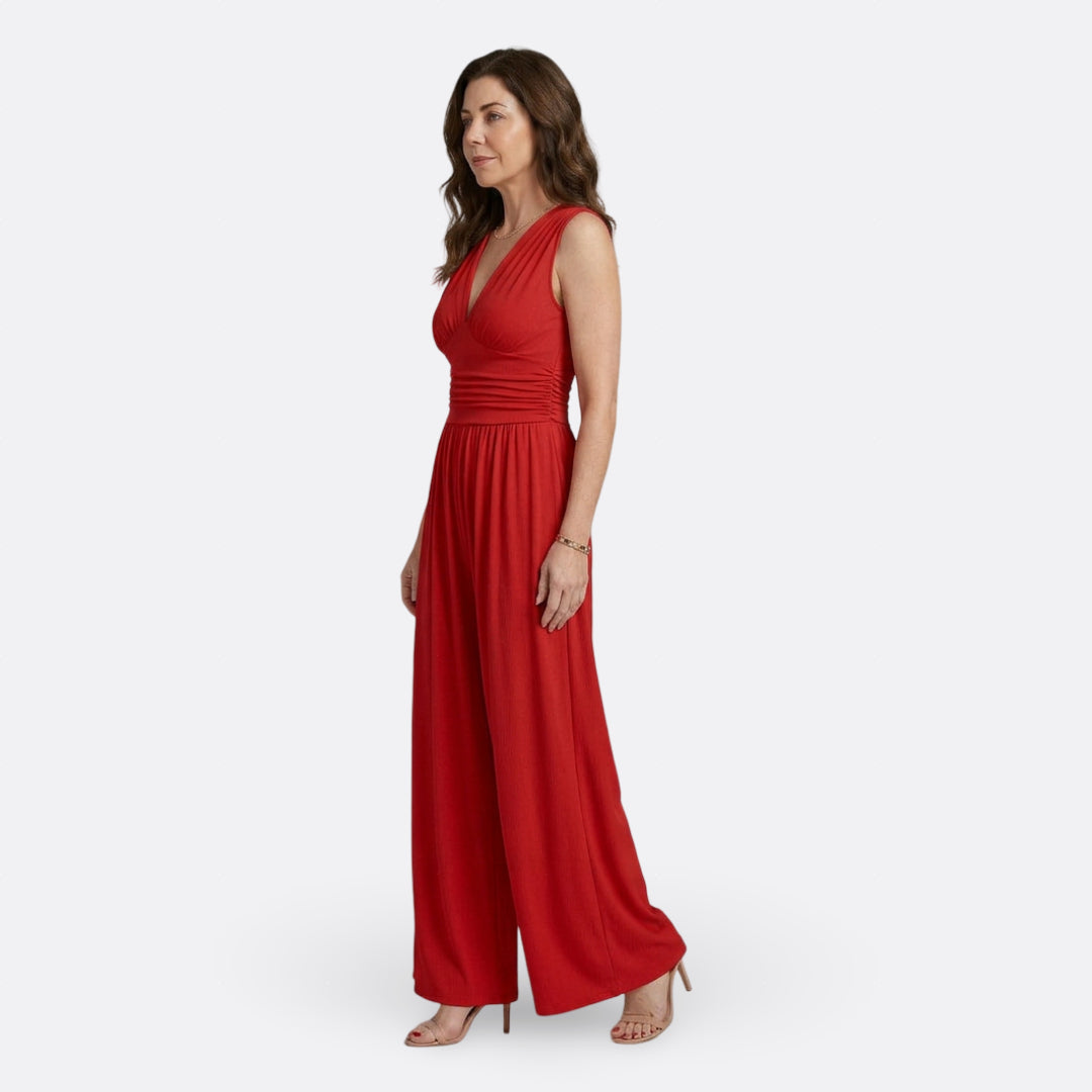 Leonor - Stylový Bezrukávový Overall s Širokými Nohavicemi