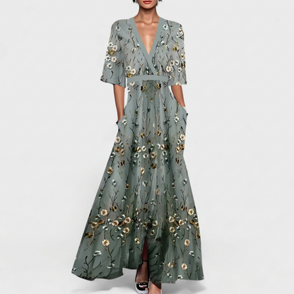 Rute - Elegancka Kwiatowa Sukienka Maxi