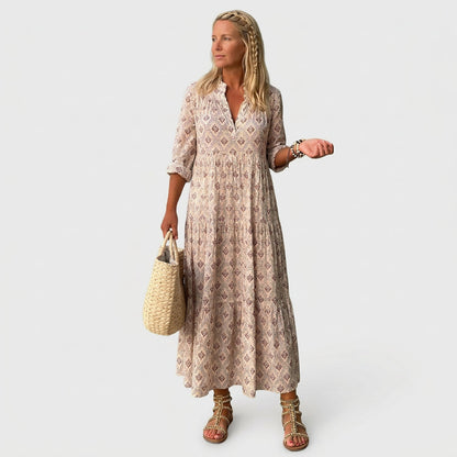 Eduarda - Dlouhé Vintage Šaty pro Elegantní Styl