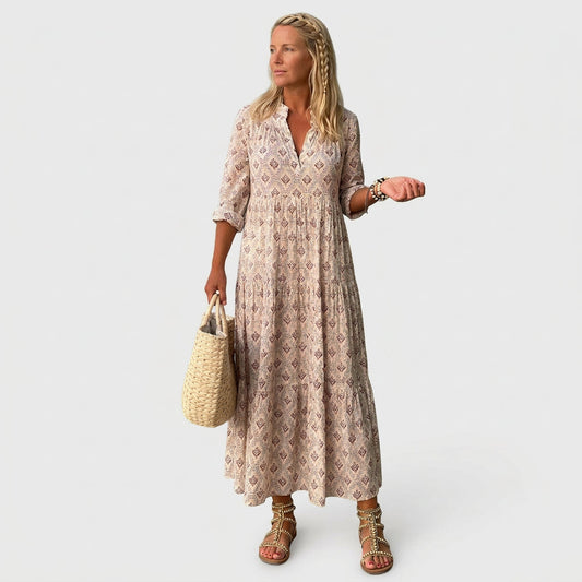 Eduarda - Dlouhé Vintage Šaty pro Elegantní Styl