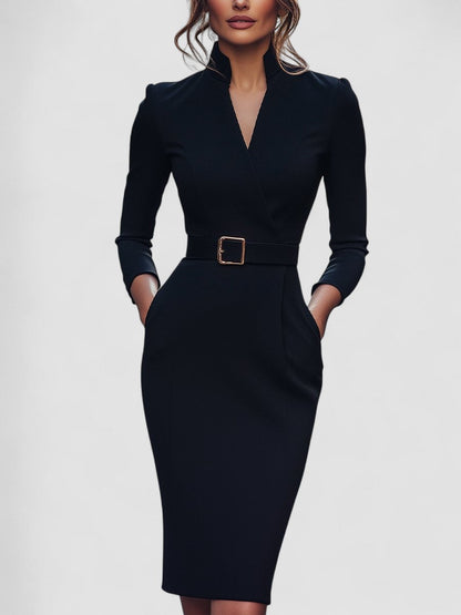 Iara - Elegantní černé přiléhavé šaty
