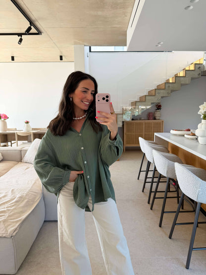 Khaki Musselin Blouse