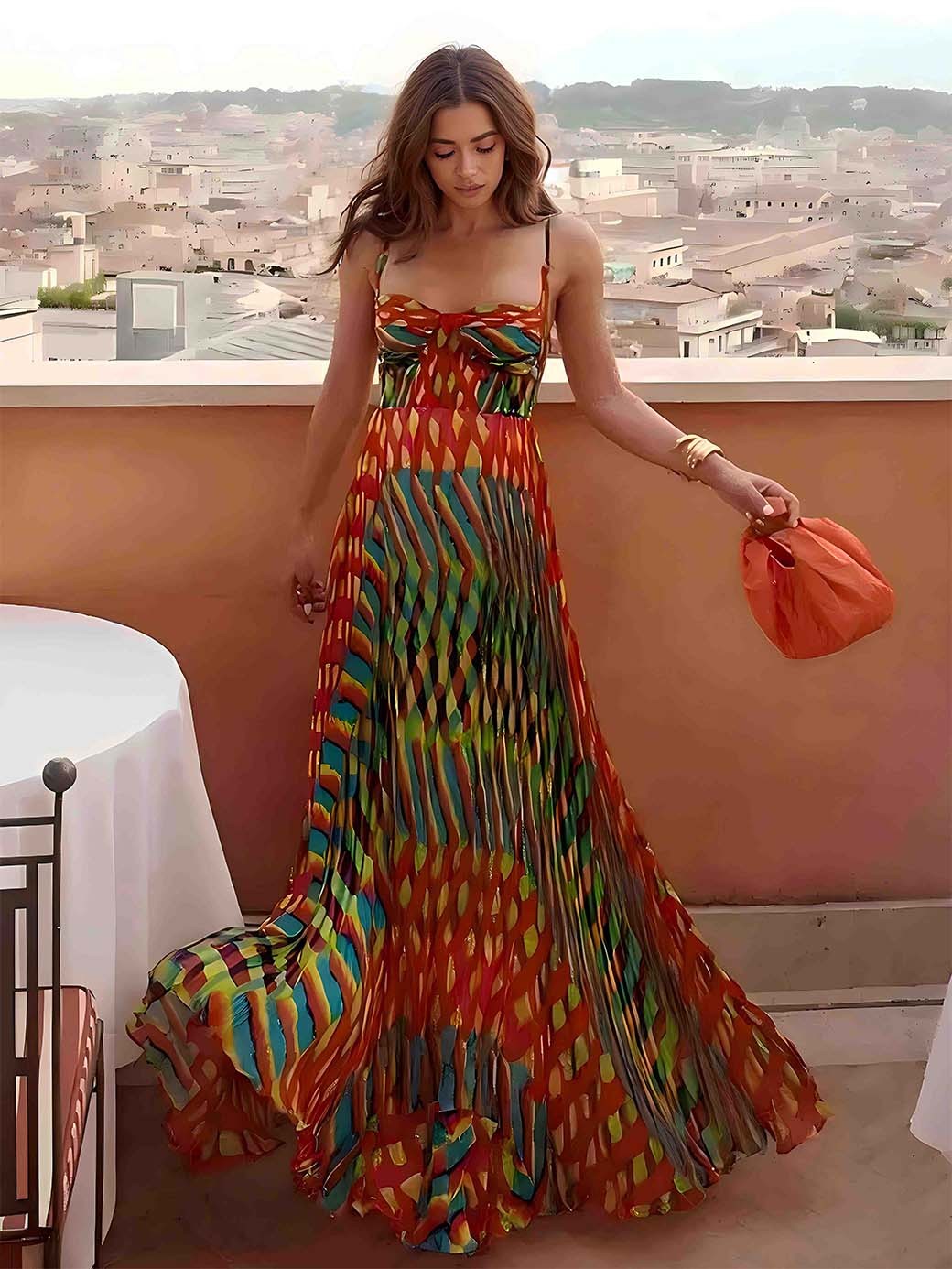 Aria - Maxi Dress with Abstract Print
